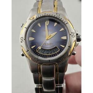 Armitron Mens Analog/Digital Quartz Watch 20/1721 Blue Dial New Battery Runs